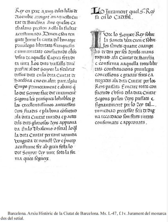 Jurament del monarcha des del setial